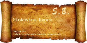 Sinkovics Bence névjegykártya